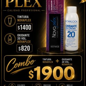 Combo tintura novalook + oxi 20vol 90ml novalook