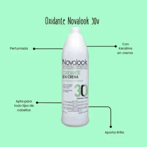 oxidante 30 volumenes con keratina y perfumada x 90 ml novalook